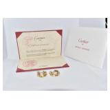 CARTIER 18 KT DIAMOND EARRINGS W/ BOOK GOLD 9.0