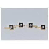 ONYX SET OF 4 BUTTONS GOLD AND DIAMOND 5.9 D.W.T.