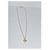 HEART NECKLACE 14KT TRI-COLOR HEART - 16" CHAIN -