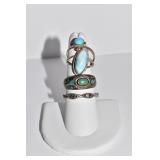 4 STERLING RINGS ASSORTED SIZES 4-7 - 8.1 DWT