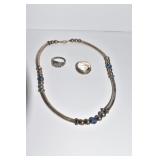 2 STERLING BRACELETS WORN, 2 RINGS SZ. 7 STERLING