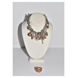 SILVER CHARM BRACELET- BUTTERFLY, SAILBOAT, CELL