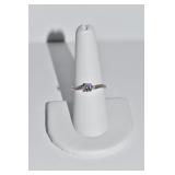 RING 10KT WHITE GOLD TANZANITE RING - SZ. 8