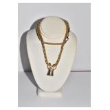 NECKLACE 10 KT - 18" 6.3 DWT- CZ CENTER STONE