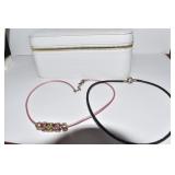 PANDORA BOX WITH 2 NECKLACES W/ 5 CHARMS