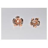 EARRINGS FLOWER MARKED 14 KT - 2.8 DWT - SCREW