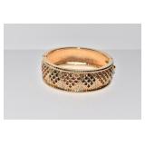 SWAROVSKI PIN W/ AMBER COLOR STONE - 1.5" ROUND