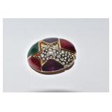 SWAROVSKI PIN MULTI-COLOR SURROUND 1.5" OVAL