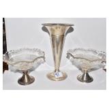 STERLING WEIGHTED BASE VASE 7.75" H - 14.0 OZ. -