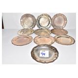 10 - 3.75"ROUND - STERLING PLATES 8.5 OZ.