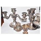 STERLING WEIGHTED BASE 3 ARM CANDLE STICKS