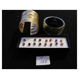 BOXED RHINESTONE EARRINGS PIERCED ONE MISSING,