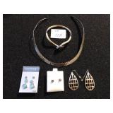 SNAKE GOLD TONE BRACELET, SILVER CHOCKER