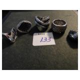 FIVE COSTUME JEWELRY LADIES RINGS