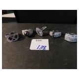FIVE COSTUME JEWELRY LADIES RINGS