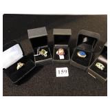 FIVE LADIES COSTUME JEWELRY RINGS