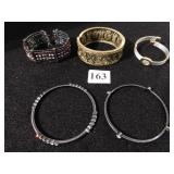 FIVE LADIES BANGLE BRACELETS
