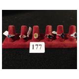 SIX LADIES COSTUME JEWELRY RINGS