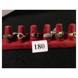 SIX LADIES COSTUME JEWELRY RINGS