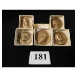 FIVE BRONZE PRESIDENTIAL ART MEDALS WASHINGTON