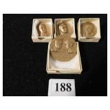 THREE PRESIDENTIAL ART MEDALS METALLIC ART CO WM