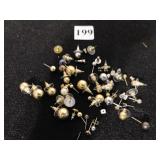 GROUP OF GOLD TONE METAL BALL STUD PIERCED