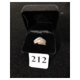 COCKTAIL RING 10K 1.50CTW BG DIAMOND 3 ROW RING