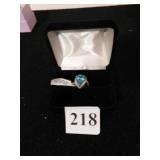 LADIES 14K WHITE GOLD APATITE RING