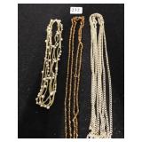 THREE COSTUME JEWELRY NECKLACES