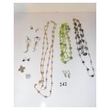 ASSORTED NECKLACES AND EARRINGS, ETC.
