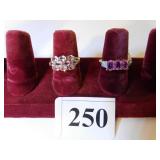 TWO 14K GOLD LADIES COSTUME JEWELRY RINGS PINK