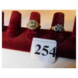 TWO LADIES 14K GOLD COSTUME JEWELRY RINGS LIGHT