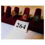 THREE 10K GOLD LADIES COSTUME JEWELRY RINGS TWO