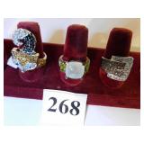 ONE STERLING SILVER BELT BUCKLE RING, SILVER TONE