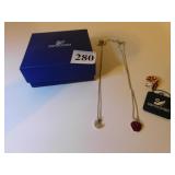 SWAROVSKI LADY BUG PIN WITH TAG, TWO SWAROVSKI