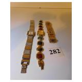 THREE LADIES WATCHES, SILVER TONE, WALTHAM,