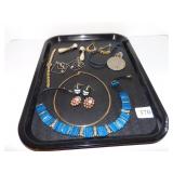 LADIES WATCH, BOLD NECKLACE AND FANCY EARRINGS