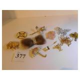 FUR BOW HAIR CLIP, PIN PENDANT PINK ELEPHANT,