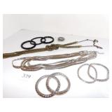 MESH BRACELETS BLACK AND SILVER, MESH NECKLACE