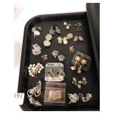 LARGE GROUP OF PIERCED AND CLIP ON EARRINGS