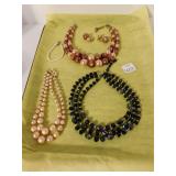 NECKLACES, ONE PAIR OF MATCHING EARRINGS, AND ONE