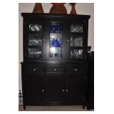 HOWARD MILLER HUTCH BLACK 78" H X 54" W X 18" D -