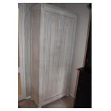 WHITEWASH WOOD CABINET 78.5" H X 36" W X 17.5" D