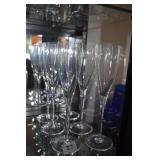 6 CLEAR CHAMPAGNE GLASSES