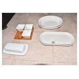 SERVING PIECES - 2 OVAL FIESTA, COVERED BUTTER