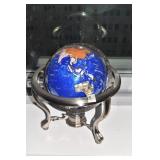 WORLD GLOBE BRUSHED NICKEL FINISH 13" H X 12" W-