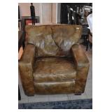 LEATHER DISTRESSED FINISH ARMCHAIR - RECLINERS