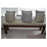 WOOD BENCH 66" X 15" X 18" H - CUSTOM CUSHION