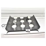 TEA LIGHT CANDLE HOLDER W/ METAL DRAY AND SNUFFER