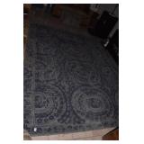POTTERY BARN 100% WOOL BLUE AND GRAY RUG 8 X 10
